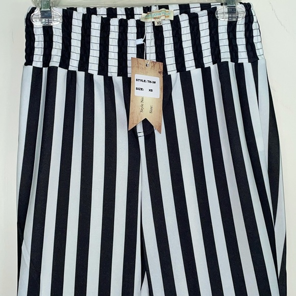 NWT Turquoise Haven Black Striped Wide Bell Bottom - Picture 3 of 15